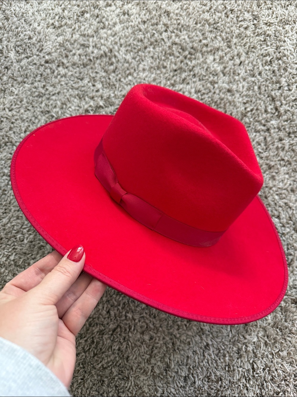 Lack of Color Red Wide-Brim Rancher Hat Size Large